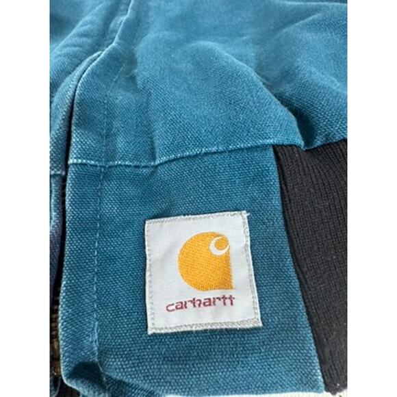 "CARHARTT" Vintage Thermal Lined Firm Duck JRO 455 Teal Blue AZTEC Jacket SZ L - Picture 6 of 16